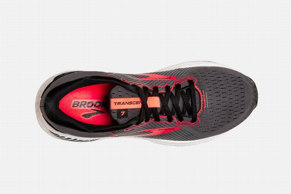 Chaussures Running Brooks Transcend 7 Noir / Corail Femme | EIS-73393288