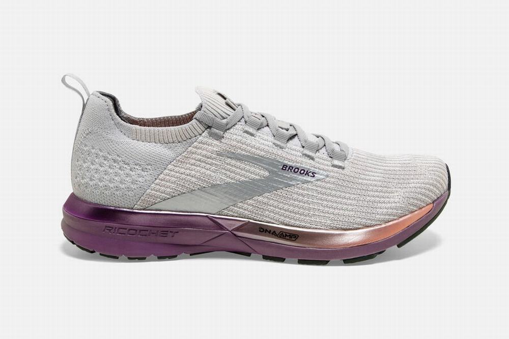 Chaussures Running Brooks Ricochet 2 Grise / Violette Femme | DVQ-65311255