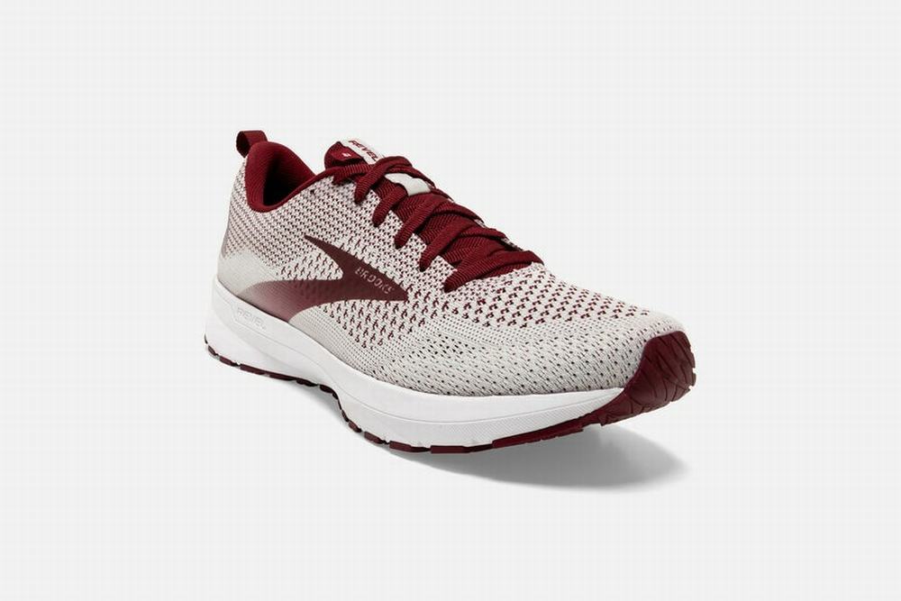 Chaussures Running Brooks Revel 4 Blanche / Bordeaux Femme | FOY-78806446