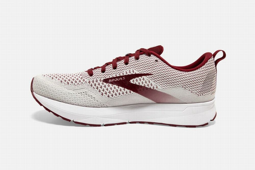 Chaussures Running Brooks Revel 4 Blanche / Bordeaux Femme | FOY-78806446