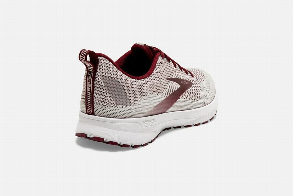 Chaussures Running Brooks Revel 4 Blanche / Bordeaux Femme | FOY-78806446