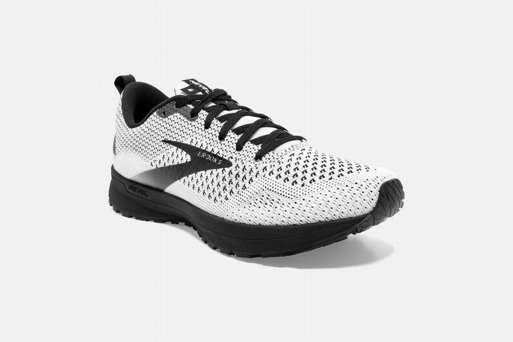 Chaussures Running Brooks Revel 4 Blanche / Noir Femme | MAV-65919573