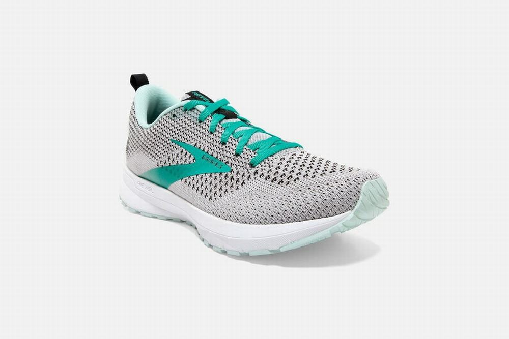 Chaussures Running Brooks Revel 4 Grise / Turquoise Clair / Noir Femme | YCS-01551779