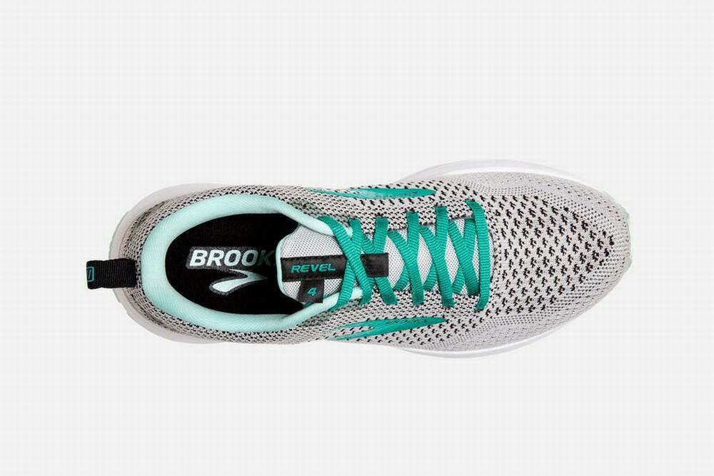 Chaussures Running Brooks Revel 4 Grise / Turquoise Clair / Noir Femme | YCS-01551779