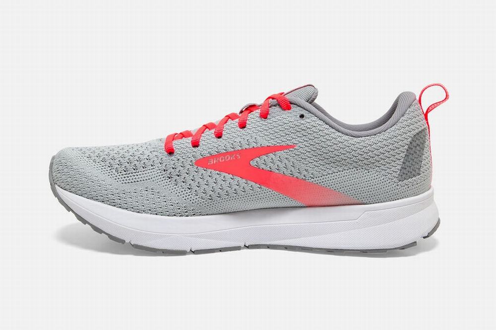 Chaussures Running Brooks Revel 4 Grise / Corail Femme | TNP-31985504