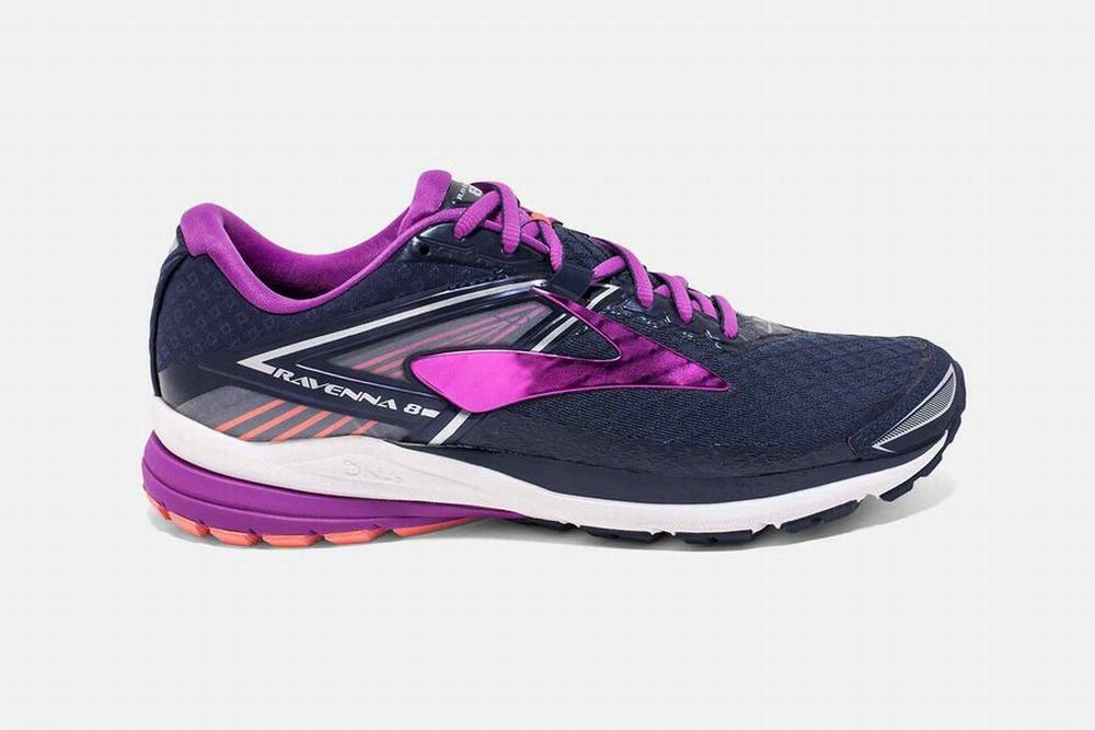 Chaussures Running Brooks Ravenna 8 Bleu Marine / Violette Femme | GOE-88413588