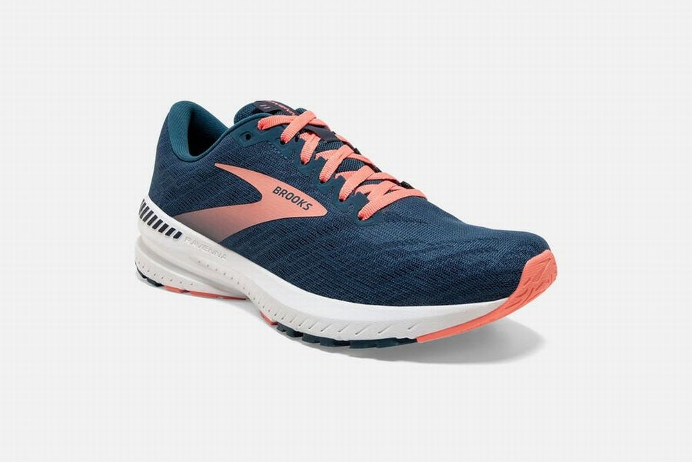 Chaussures Running Brooks Ravenna 11 Bleu Marine Femme | BLK-61219225