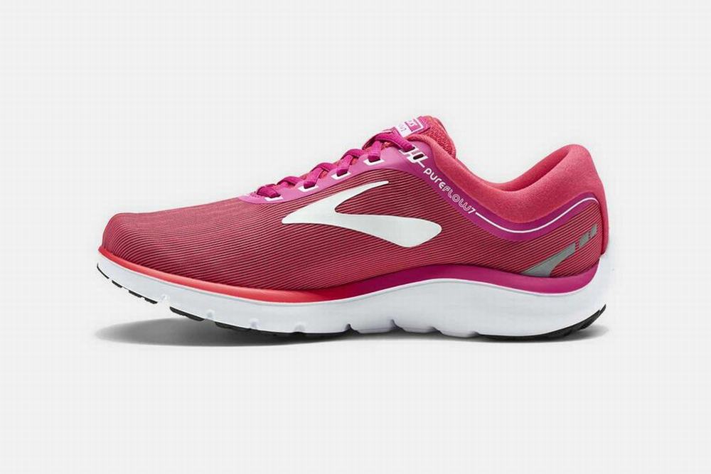 Chaussures Running Brooks PureFlow 7 Rose / Blanche Femme | ZHW-58792744