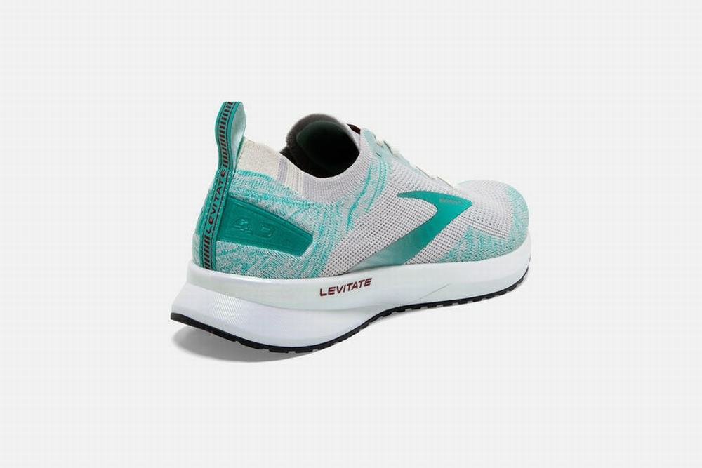 Chaussures Running Brooks Levitate 4 Grise / Vert / Blanche Femme | XCH-22251318