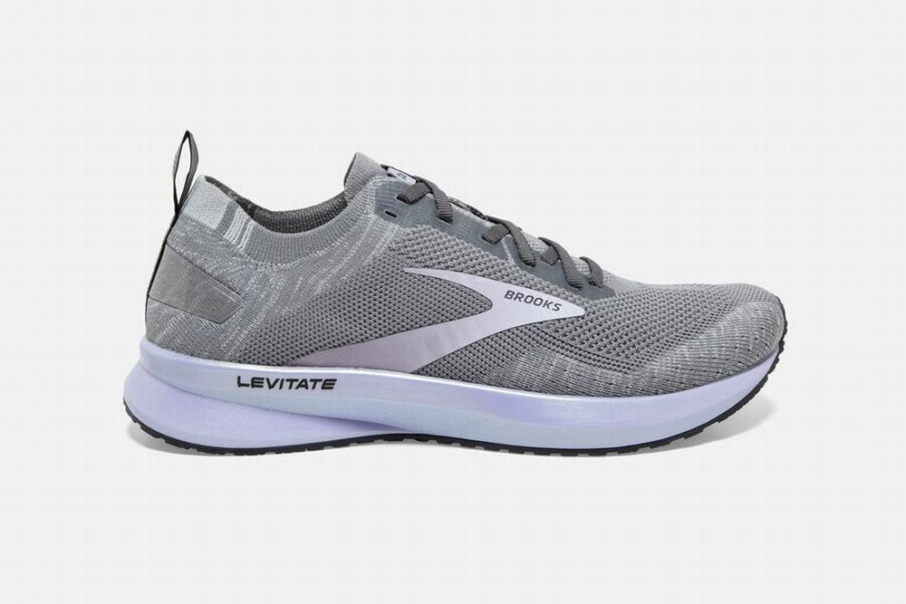 Chaussures Running Brooks Levitate 4 Grise / Noir / Violette Femme | HDU-73964932