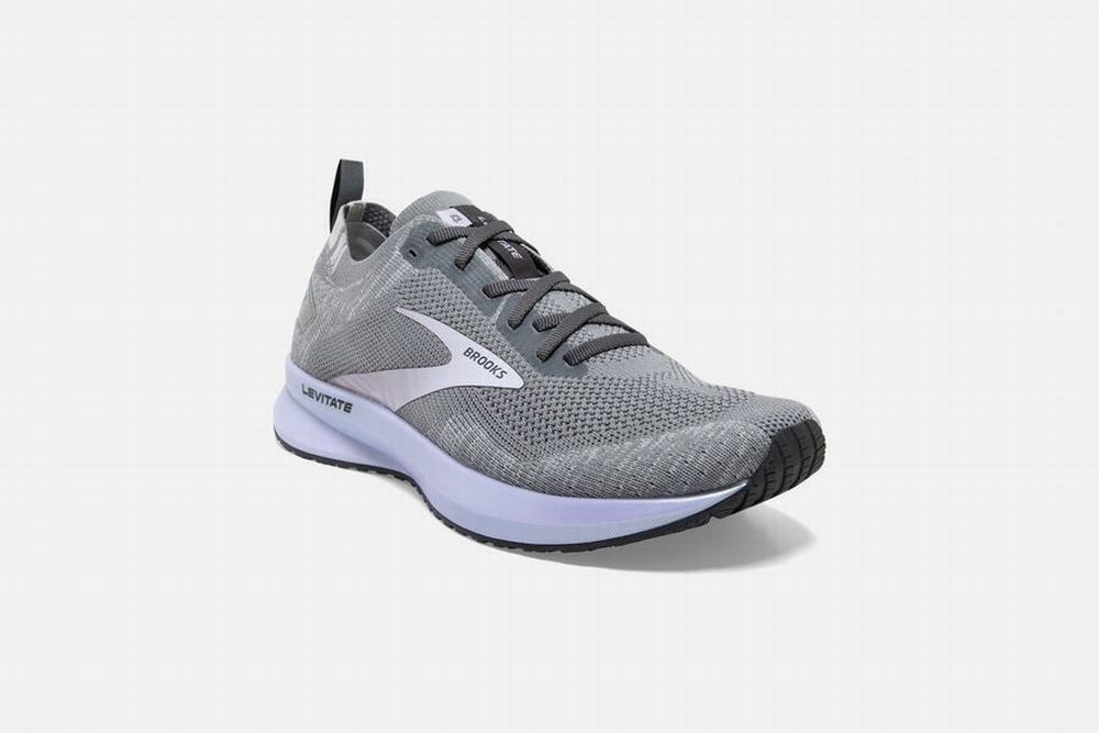 Chaussures Running Brooks Levitate 4 Grise / Noir / Violette Femme | HDU-73964932