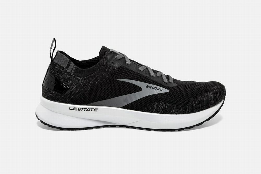 Chaussures Running Brooks Levitate 4 Noir / Blanche Femme | VYK-56978570