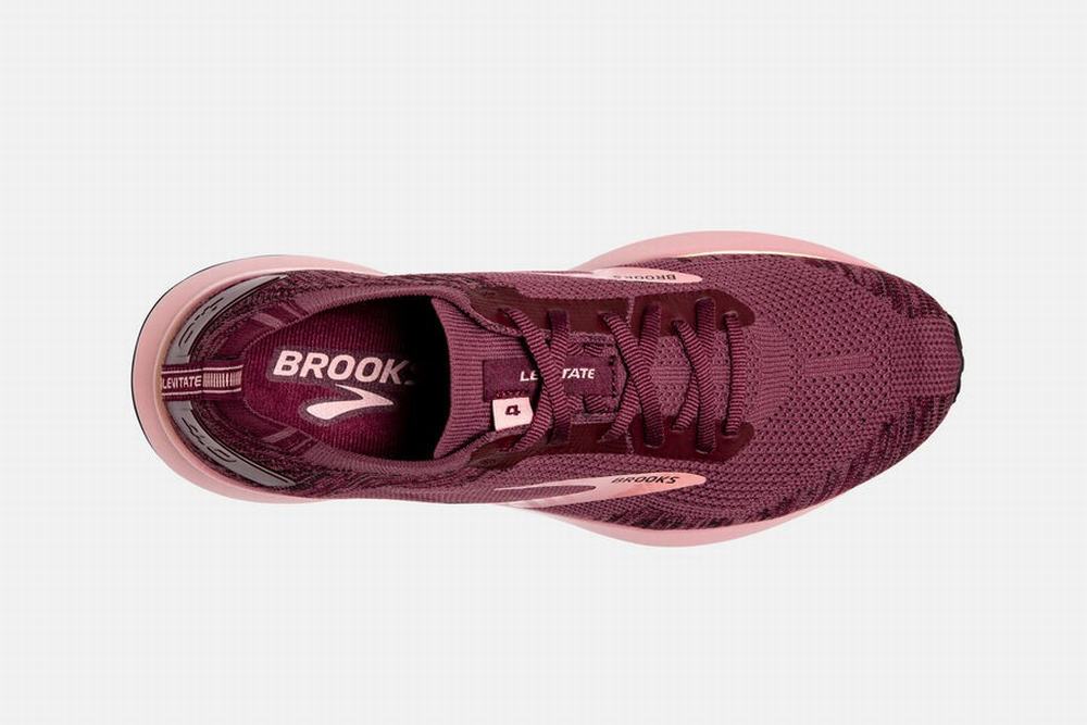 Chaussures Running Brooks Levitate 4 Bordeaux / Corail Femme | ULR-22640380