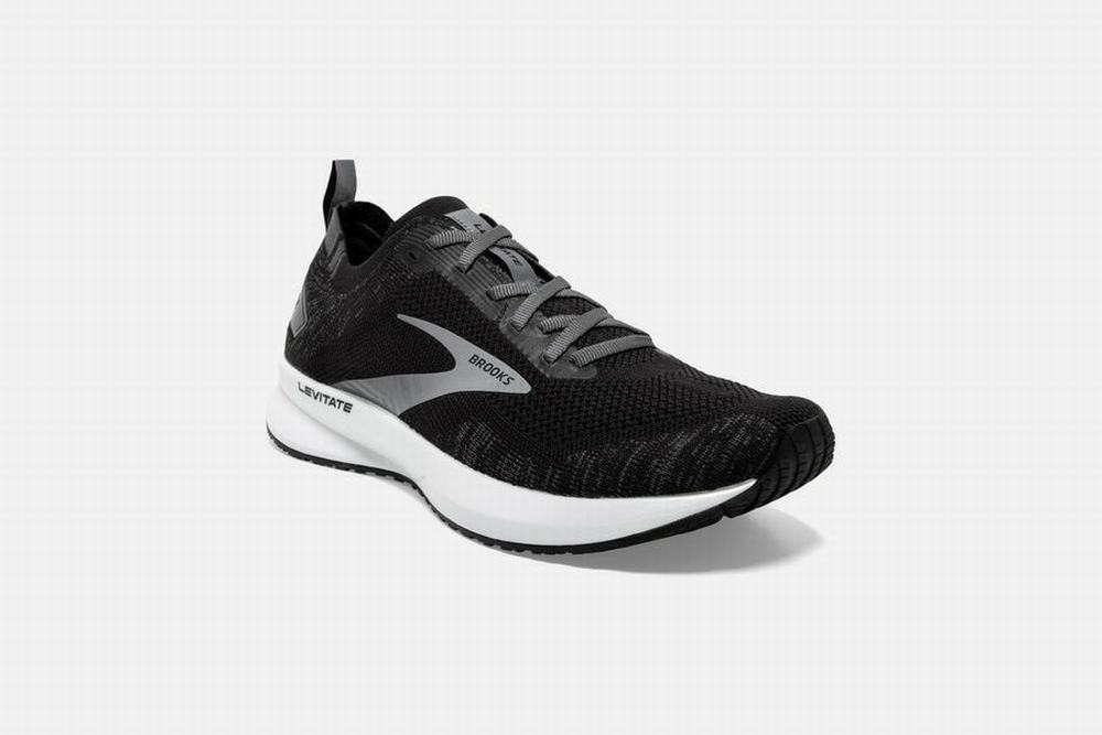 Chaussures Running Brooks Levitate 4 Noir / Blanche Femme | VYK-56978570