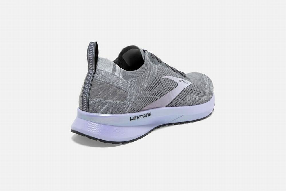 Chaussures Running Brooks Levitate 4 Grise / Noir / Violette Femme | HDU-73964932