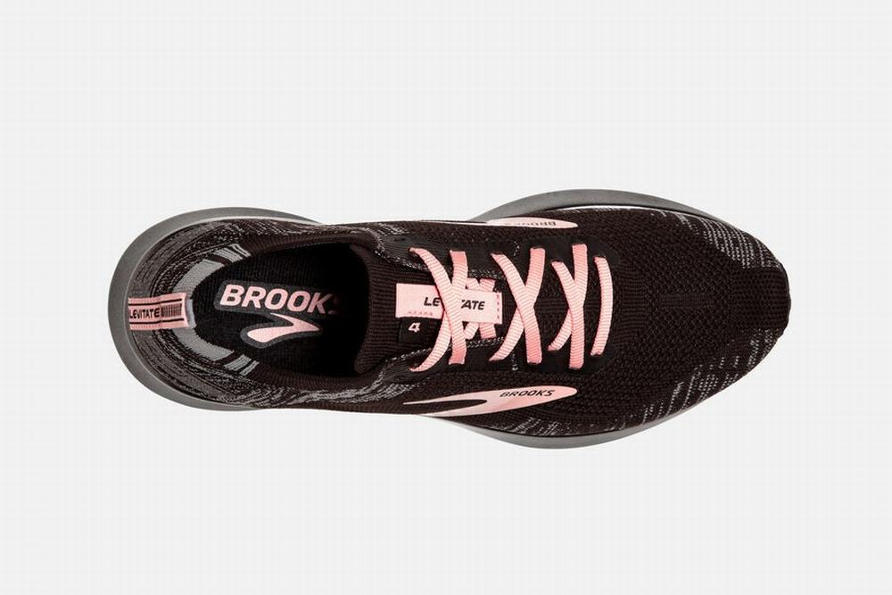 Chaussures Running Brooks Levitate 4 Noir / Grise / Corail Femme | LPU-45827943