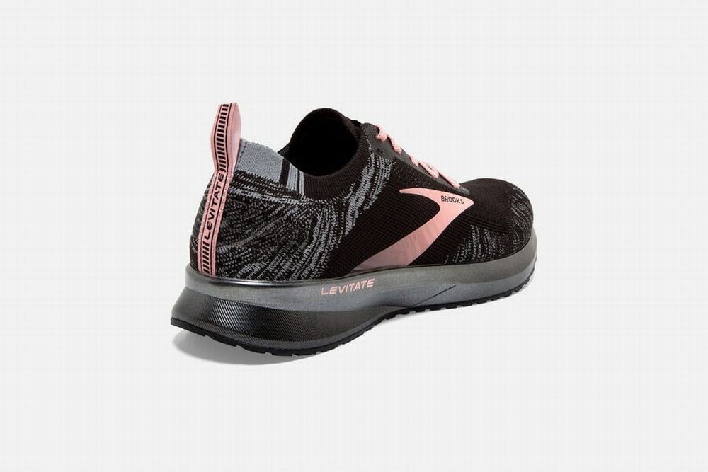 Chaussures Running Brooks Levitate 4 Noir / Grise / Corail Femme | LPU-45827943