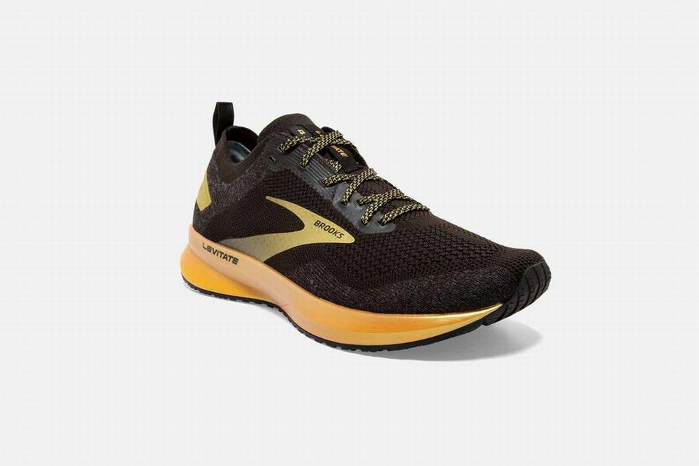 Chaussures Running Brooks Levitate 4 Noir / Doré Femme | DUL-13554712