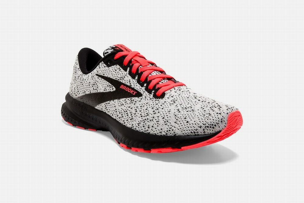 Chaussures Running Brooks Launch 7 Blanche / Noir / Corail Femme | JON-35938310