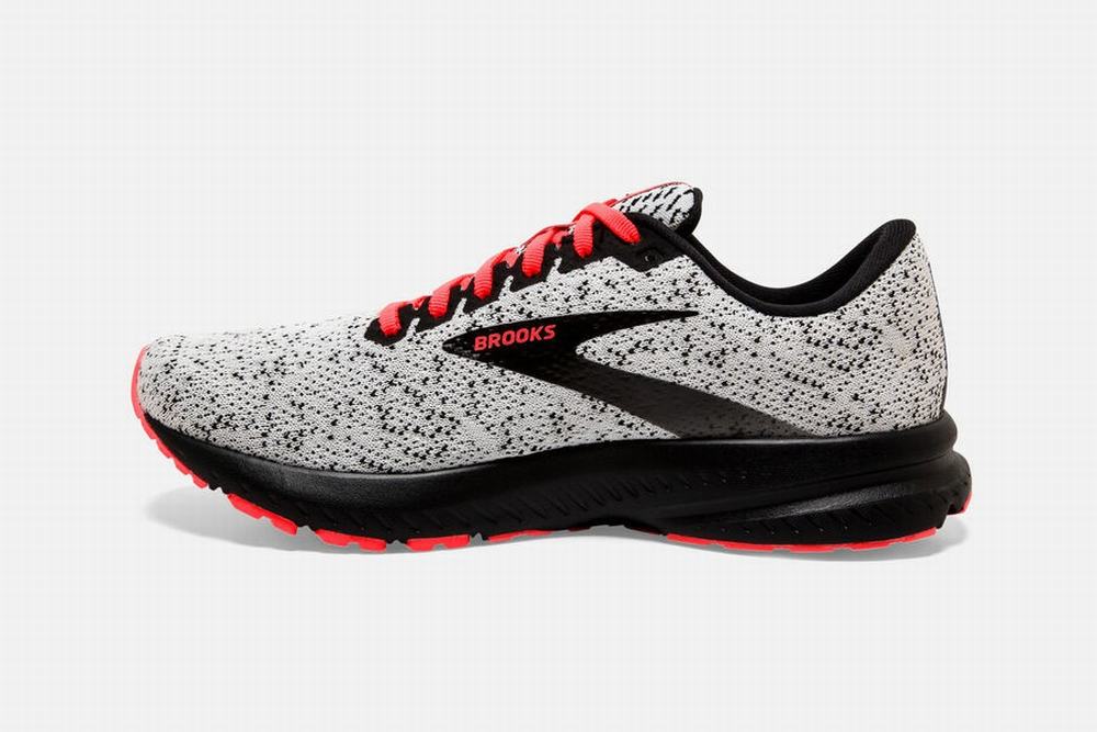 Chaussures Running Brooks Launch 7 Blanche / Noir / Corail Femme | JON-35938310