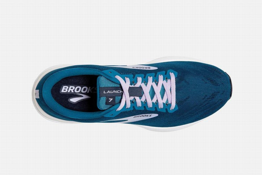 Chaussures Running Brooks Launch 7 Bleu Marine / Bleu / Violette Femme | NUH-40019772