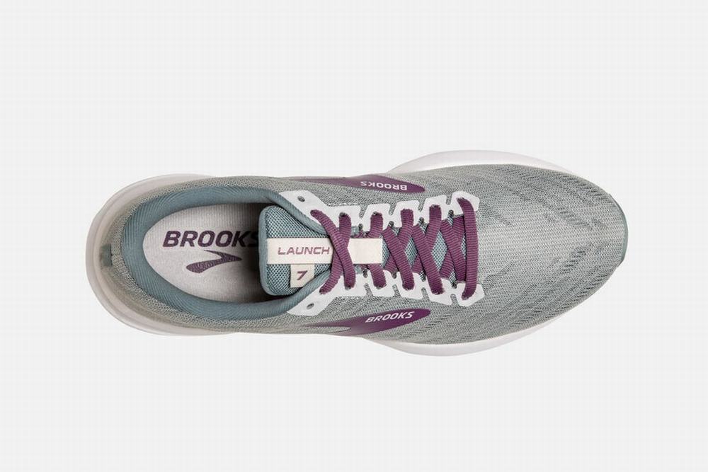 Chaussures Running Brooks Launch 7 Grise / Violette Femme | CMO-52805146