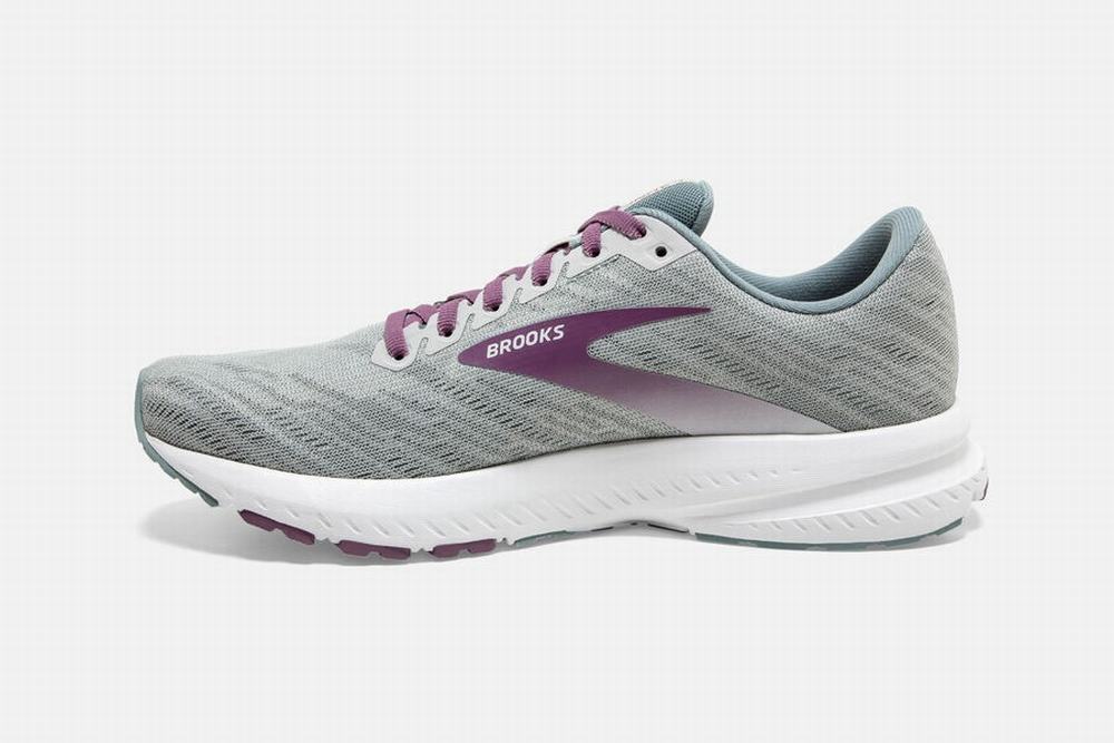 Chaussures Running Brooks Launch 7 Grise / Violette Femme | CMO-52805146