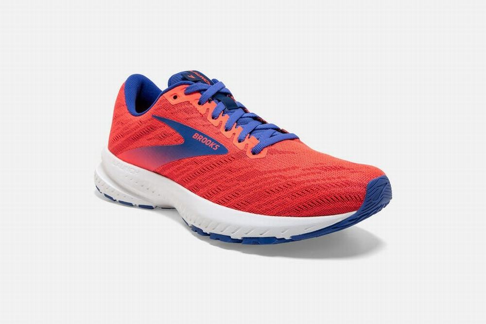 Chaussures Running Brooks Launch 7 Corail / Bordeaux / Bleu Femme | FAZ-85756123