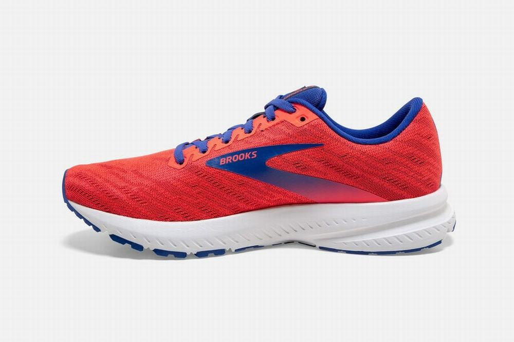 Chaussures Running Brooks Launch 7 Corail / Bordeaux / Bleu Femme | FAZ-85756123