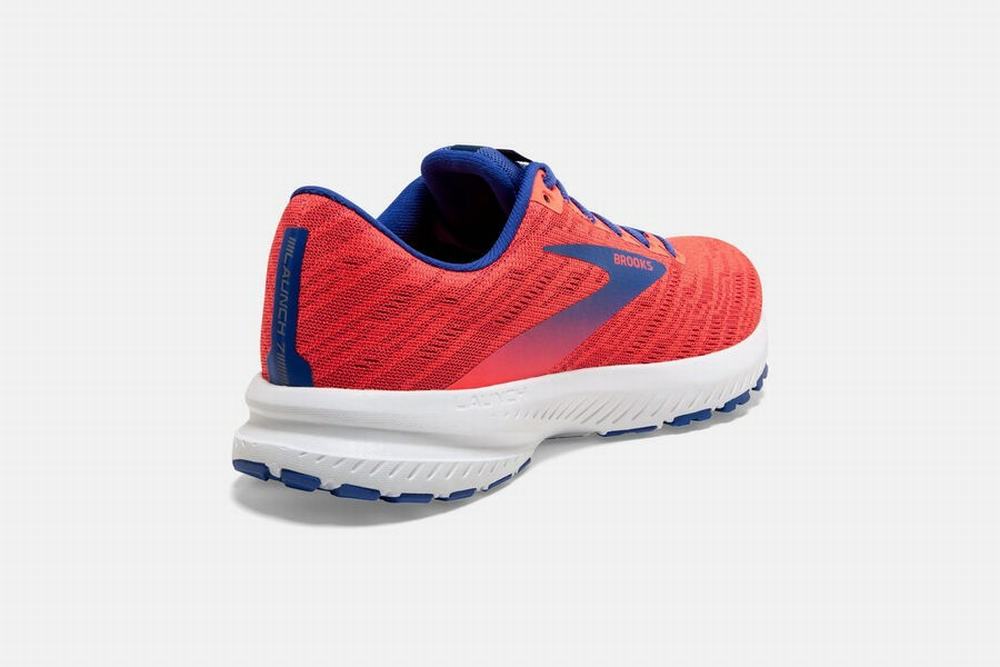 Chaussures Running Brooks Launch 7 Corail / Bordeaux / Bleu Femme | FAZ-85756123