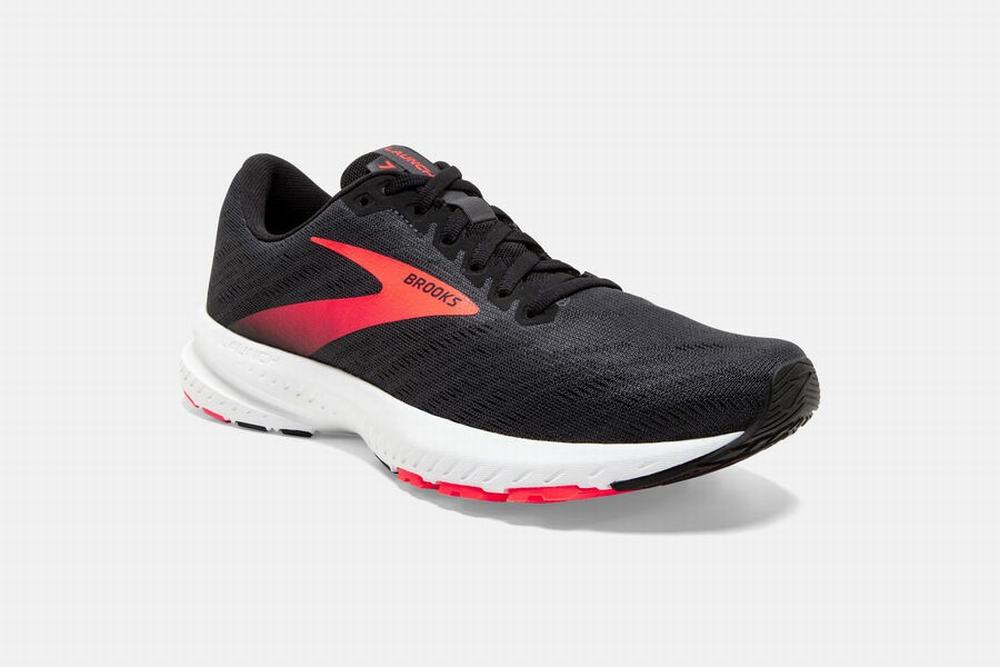 Chaussures Running Brooks Launch 7 Noir / Corail Femme | IQS-61373703