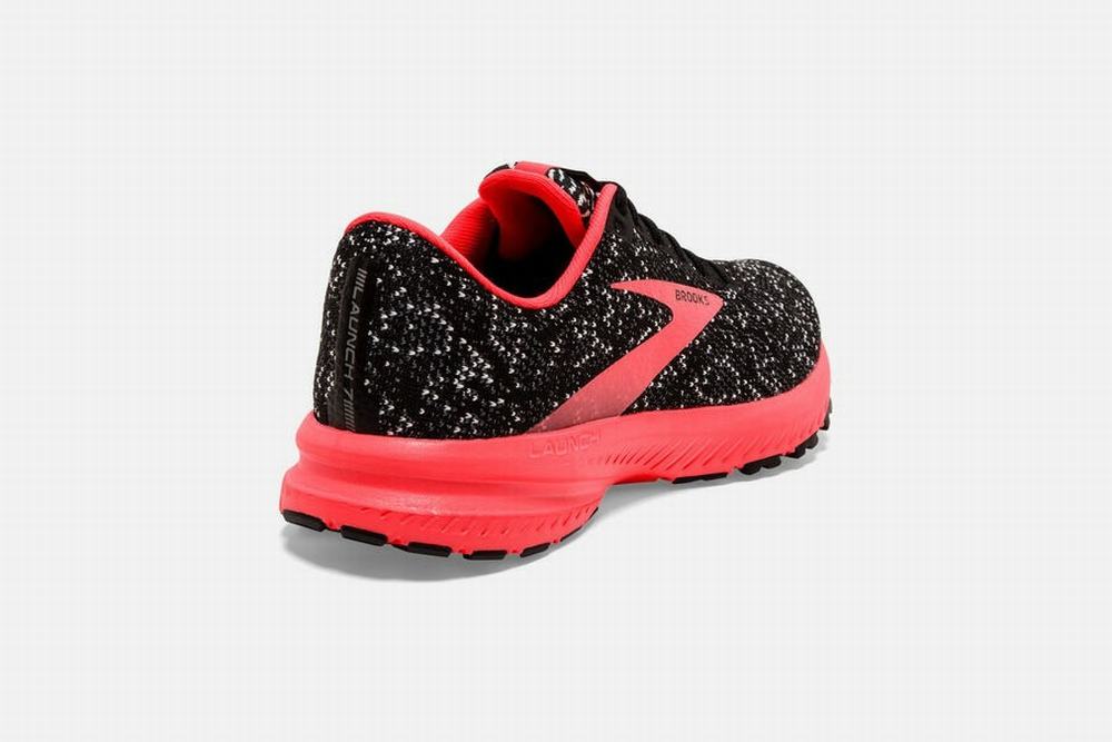 Chaussures Running Brooks Launch 7 Noir / Corail / Blanche Femme | XME-64281874