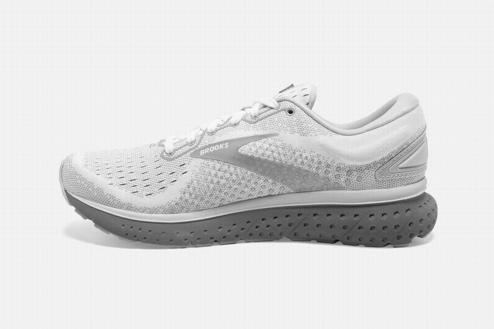 Chaussures Running Brooks Glycerin 18 Blanche / Grise Femme | AKN-64531201