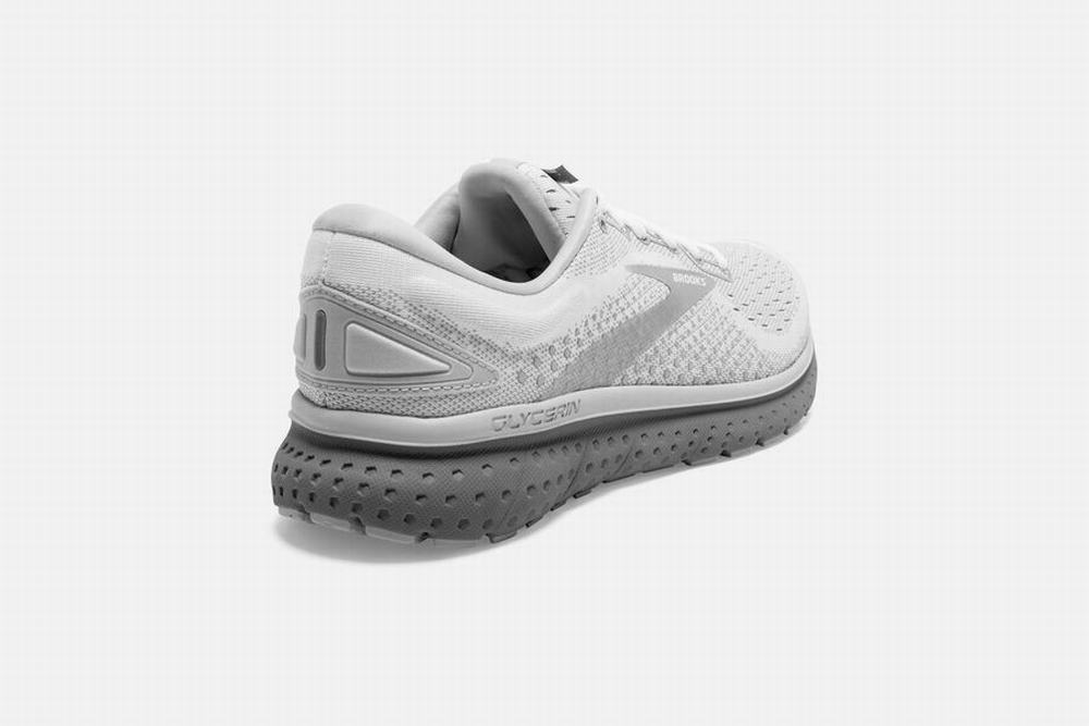 Chaussures Running Brooks Glycerin 18 Blanche / Grise Femme | AKN-64531201