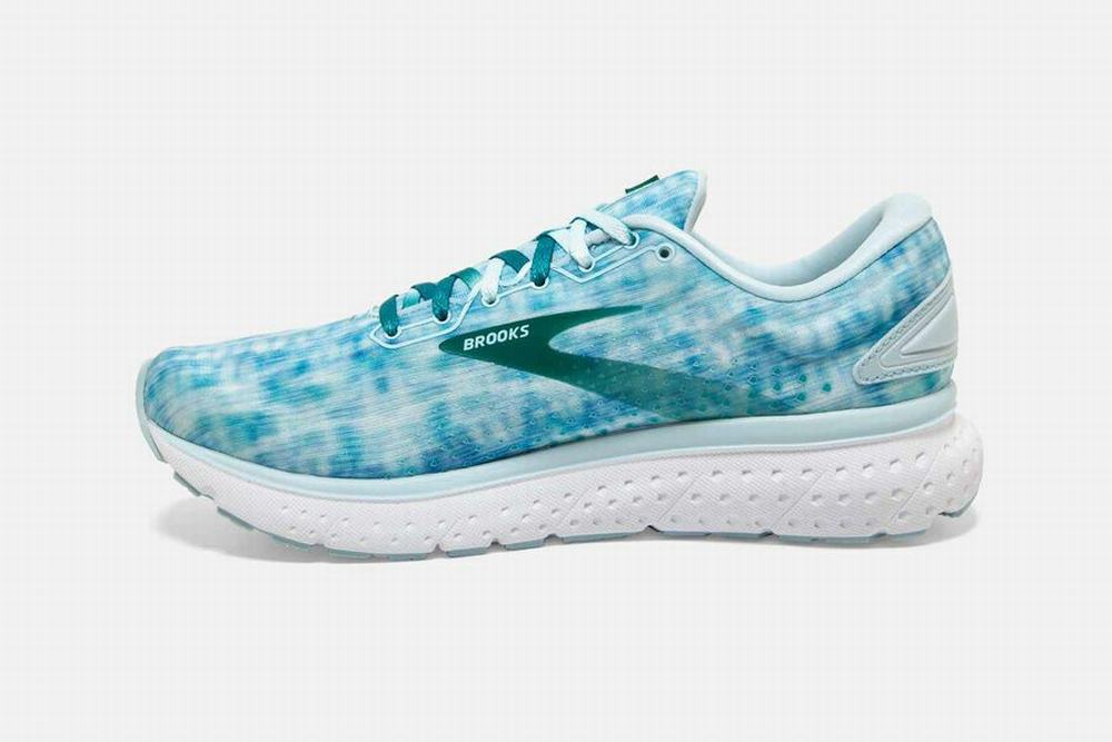 Chaussures Running Brooks Glycerin 18 Bleu Clair / Turquoise / Blanche Femme | GUP-36743556