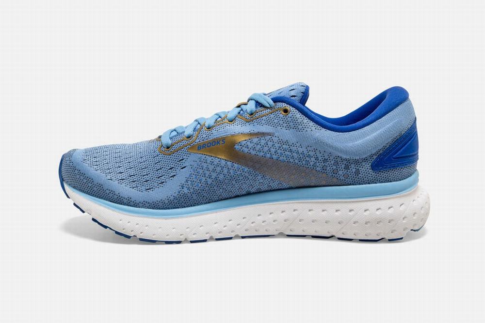 Chaussures Running Brooks Glycerin 18 Fleur / Bleu / Doré Femme | GTY-46057745