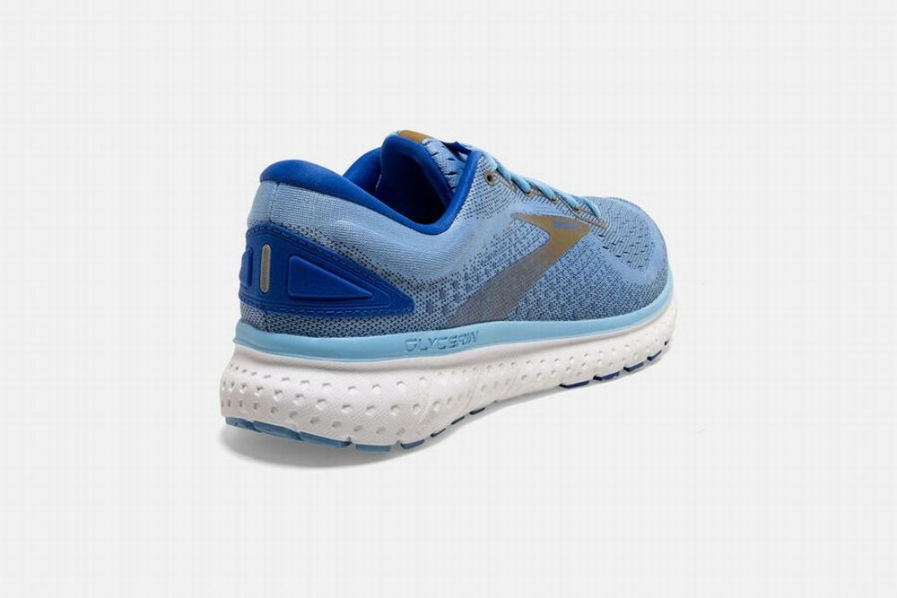 Chaussures Running Brooks Glycerin 18 Fleur / Bleu / Doré Femme | GTY-46057745