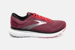 Chaussures Running Brooks Glycerin 18 Bordeaux / Corail / Blanche Femme | LUO-05180356