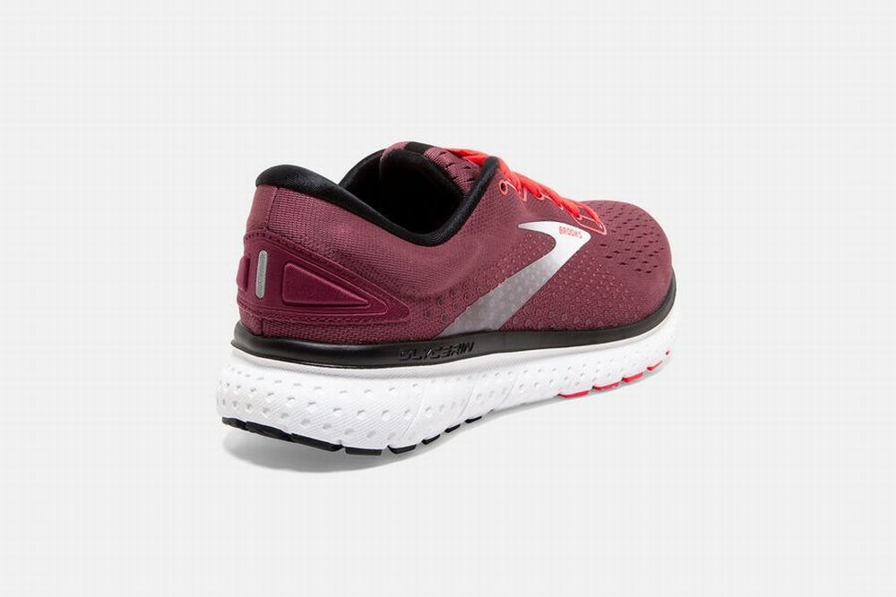 Chaussures Running Brooks Glycerin 18 Bordeaux / Corail / Blanche Femme | LUO-05180356