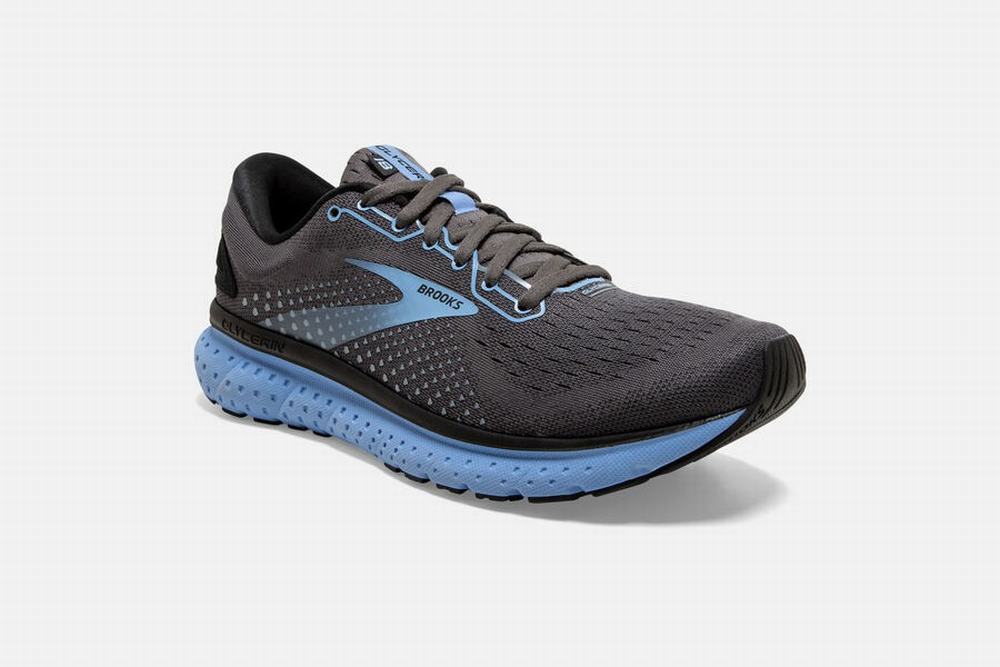 Chaussures Running Brooks Glycerin 18 Noir / Fleur Femme | WAE-16792874