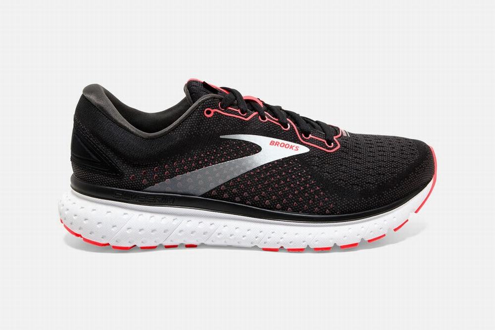 Chaussures Running Brooks Glycerin 18 Noir / Corail / Blanche Femme | LRU-83873619