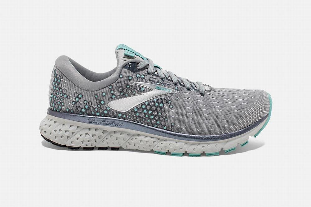 Chaussures Running Brooks Glycerin 17 Grise / Turquoise Clair Femme | DIB-82349806