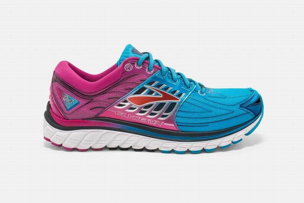 Chaussures Running Brooks Glycerin 14 Bleu / Rose Femme | NTJ-23433266