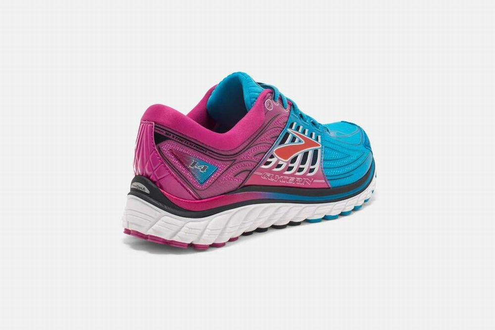 Chaussures Running Brooks Glycerin 14 Bleu / Rose Femme | NTJ-23433266