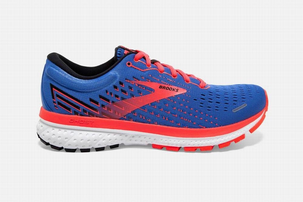 Chaussures Running Brooks Ghost 13 Bleu / Corail / Blanche Femme | FSV-85347529