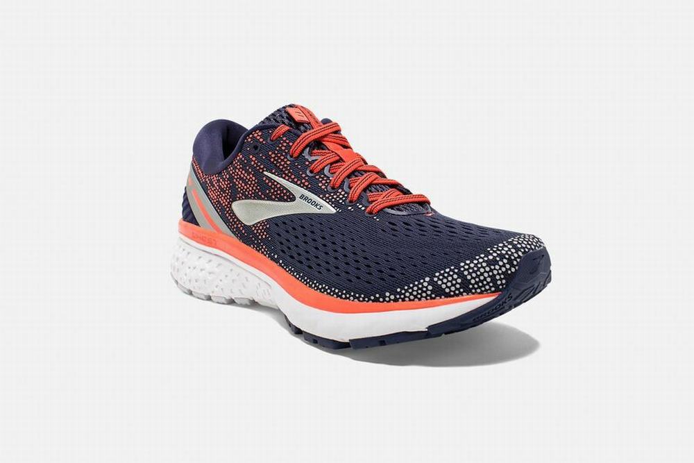 Chaussures Running Brooks Ghost 11 Bleu Marine / Corail Femme | JBB-37184056