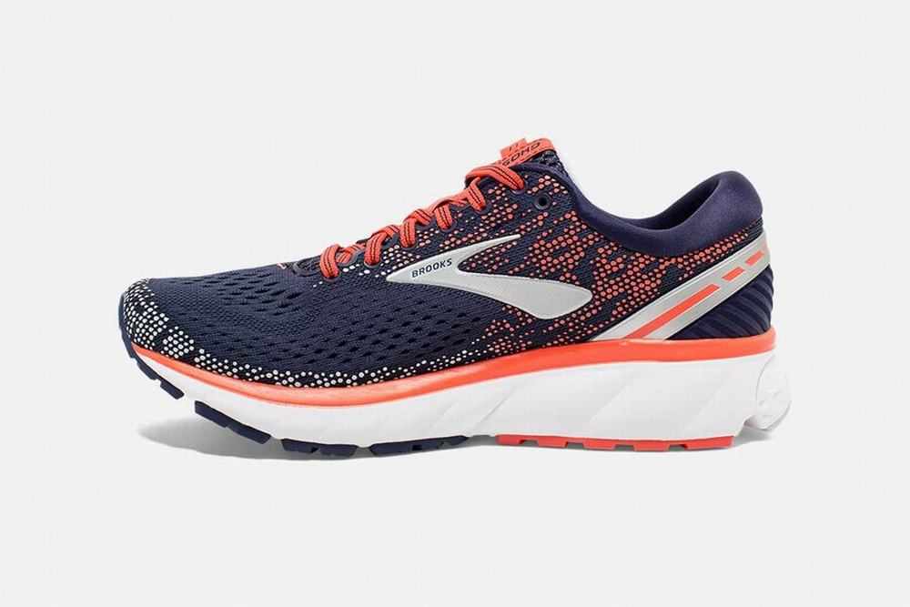 Chaussures Running Brooks Ghost 11 Bleu Marine / Corail Femme | JBB-37184056