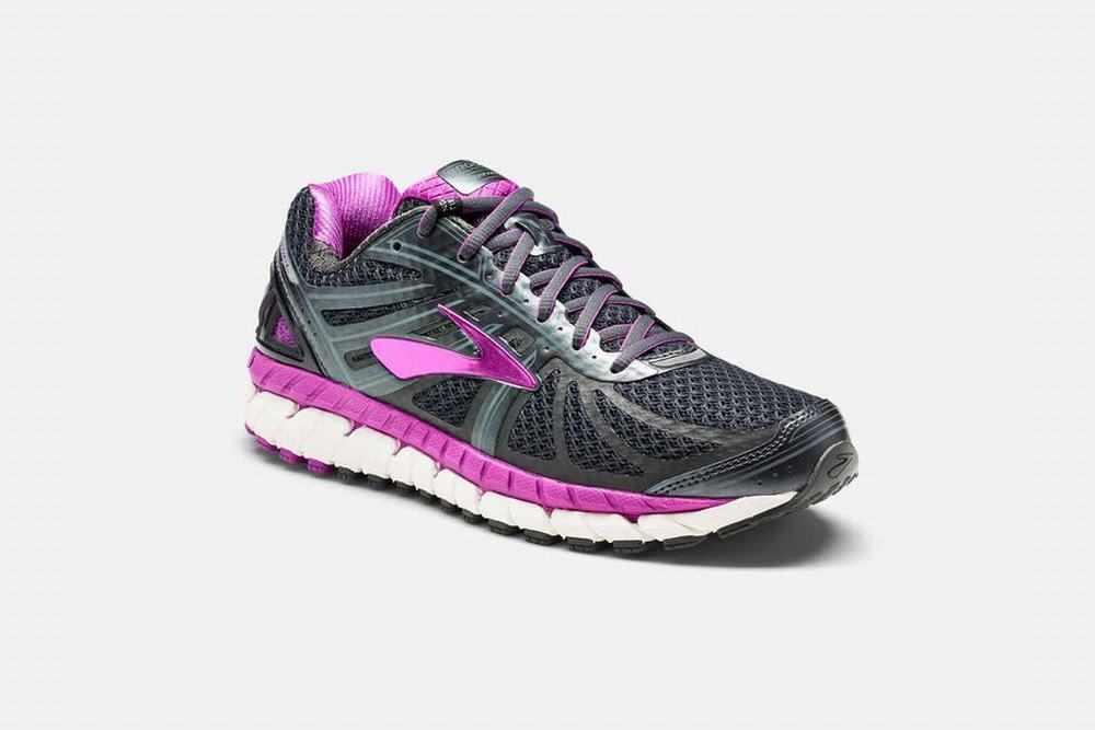 Chaussures Running Brooks Ariel 16 Grise Foncé / Violette Femme | MRW-10211619