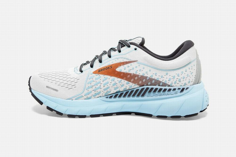 Chaussures Running Brooks Adrenaline GTS 21 Blanche / Bleu Clair Femme | IQC-88667528