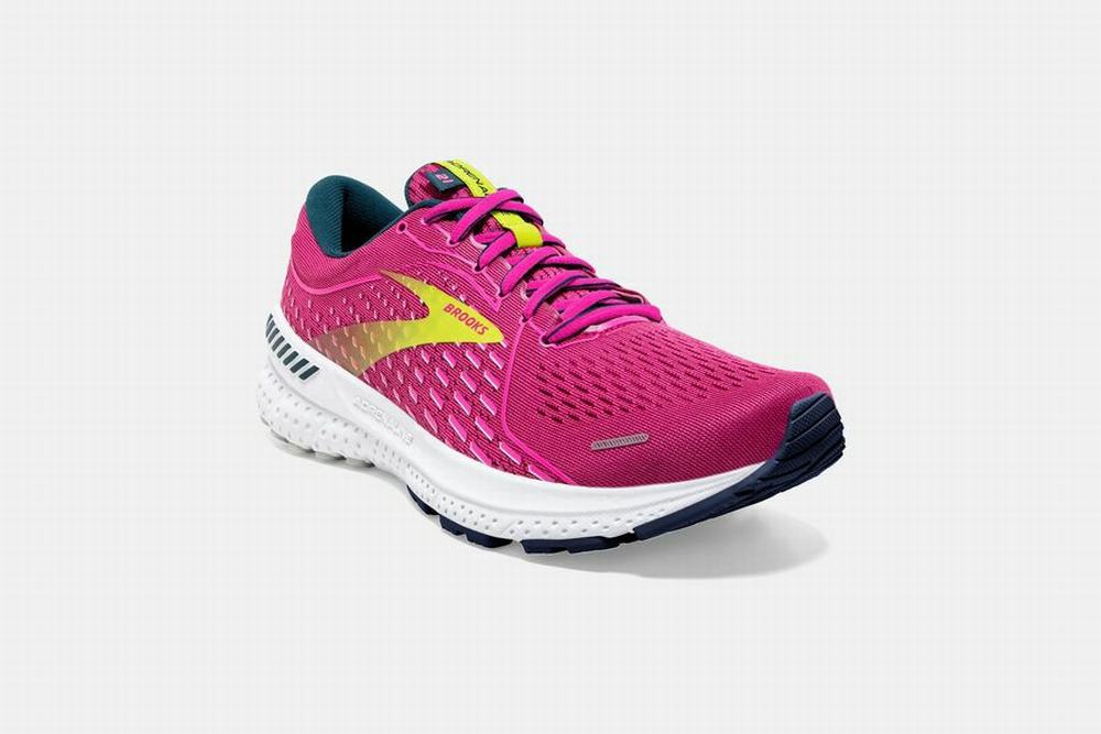 Chaussures Running Brooks Adrenaline GTS 21 Rose / Blanche Femme | FEM-69341827